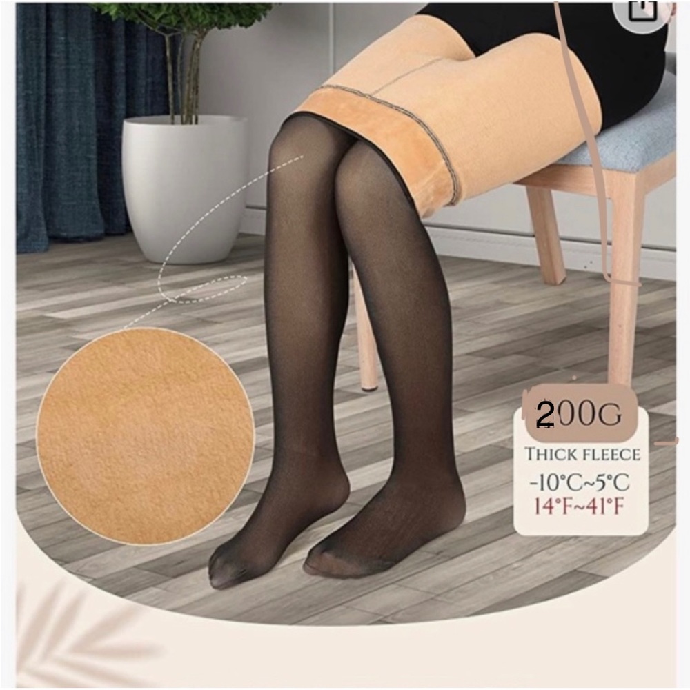 Ultra warm Fleeced Lined Pantyhose winter transparent tights classy